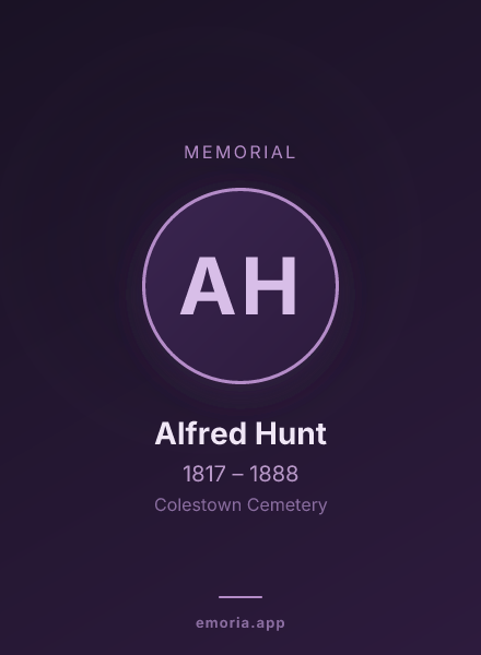 Memorial portrait of Alfred Hunt