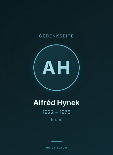 Gedenkportrait von Alfréd Hynek