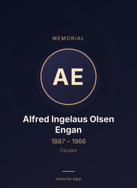 Memorial portrait of Alfred Ingelaus Olsen Engan