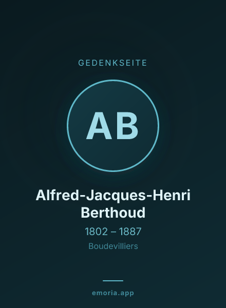 Gedenkportrait von Alfred-Jacques-Henri Berthoud