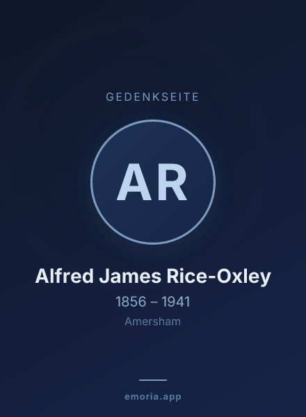 Gedenkportrait von Alfred James Rice-Oxley
