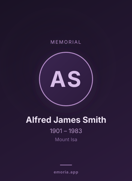 Memorial portrait of Alfred James Smith