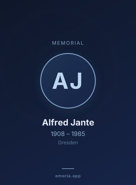 Memorial portrait of Alfred Jante