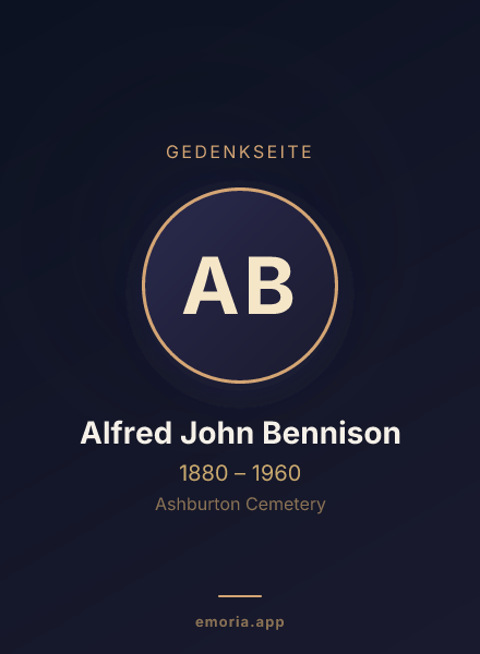 Gedenkportrait von Alfred John Bennison