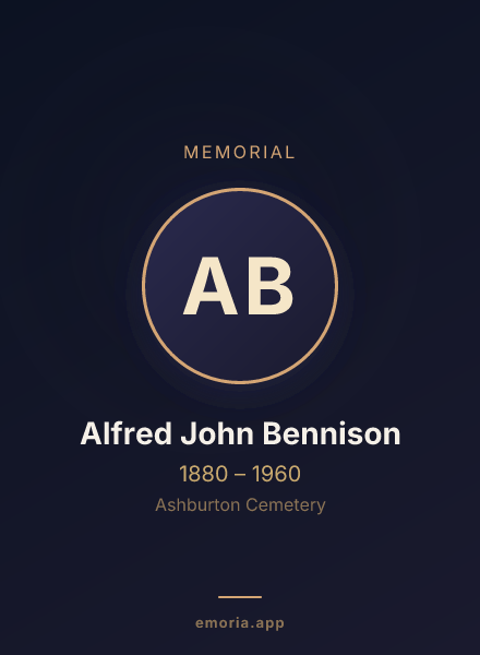 Memorial portrait of Alfred John Bennison