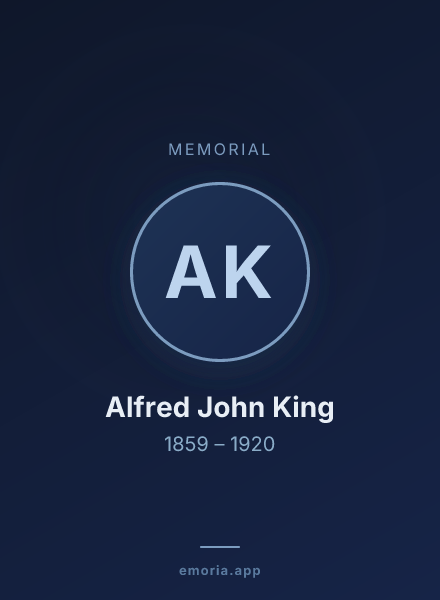 Memorial portrait of Alfred John King