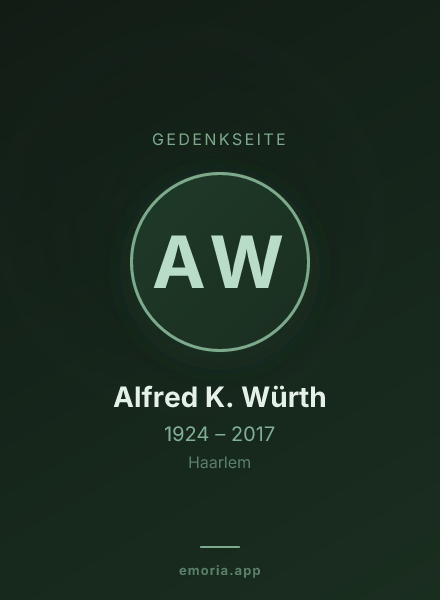Gedenkportrait von Alfred K. Würth