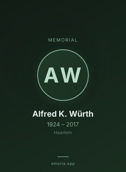 Memorial portrait of Alfred K. Würth