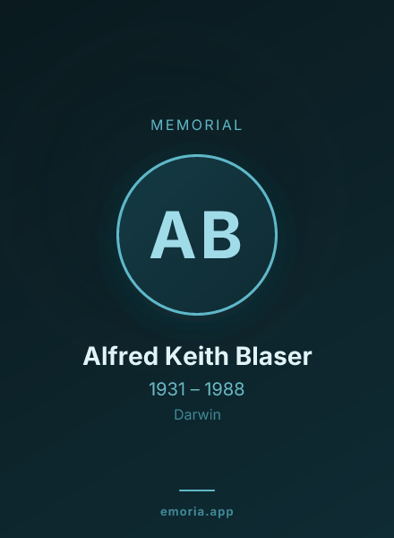 Memorial portrait of Alfred Keith Blaser