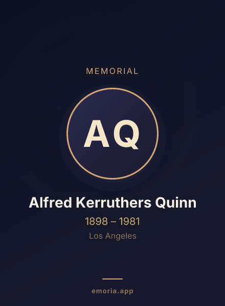 Memorial portrait of Alfred Kerruthers Quinn