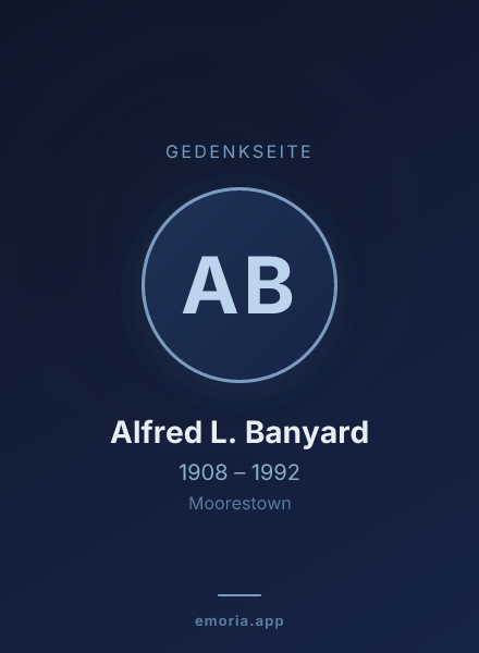 Gedenkportrait von Alfred L. Banyard