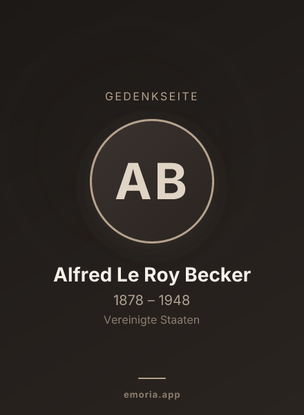 Gedenkportrait von Alfred Le Roy Becker