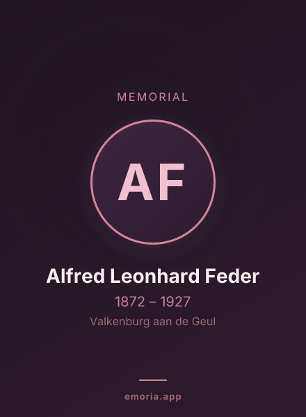 Memorial portrait of Alfred Leonhard Feder