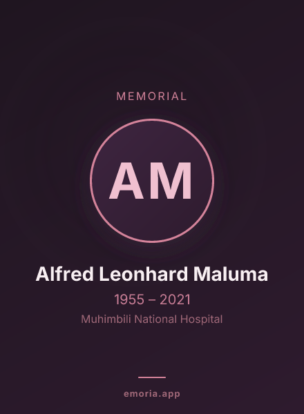 Memorial portrait of Alfred Leonhard Maluma