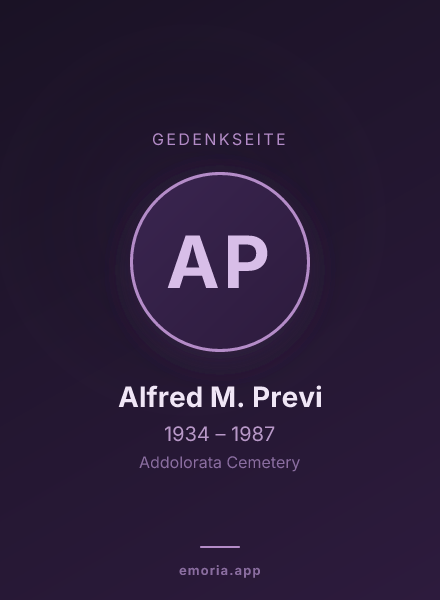 Gedenkportrait von Alfred M. Previ