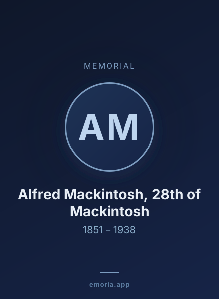 Memorial portrait of Alfred Mackintosh, 28th of Mackintosh