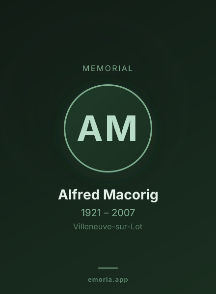 Memorial portrait of Alfred Macorig
