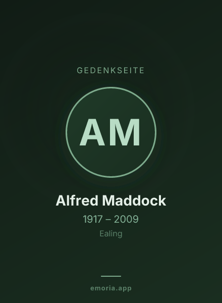 Gedenkportrait von Alfred Maddock