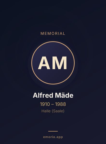 Memorial portrait of Alfred Mäde