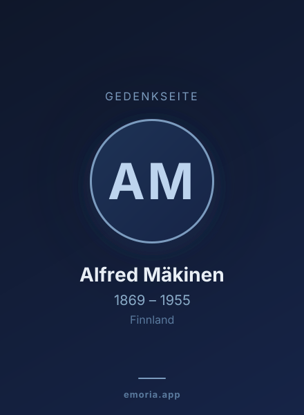 Gedenkportrait von Alfred Mäkinen