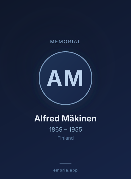 Memorial portrait of Alfred Mäkinen