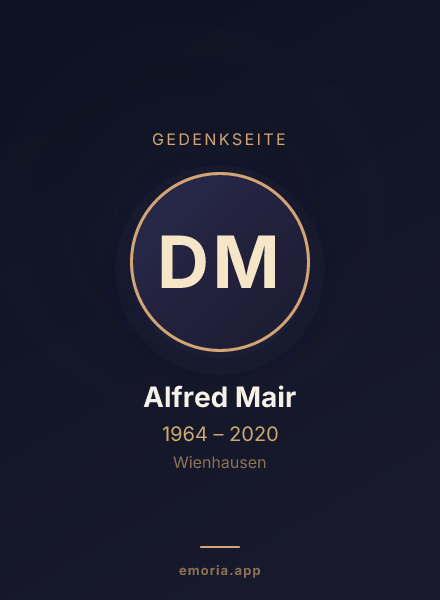 Gedenkportrait von Dr. Alfred Mair
