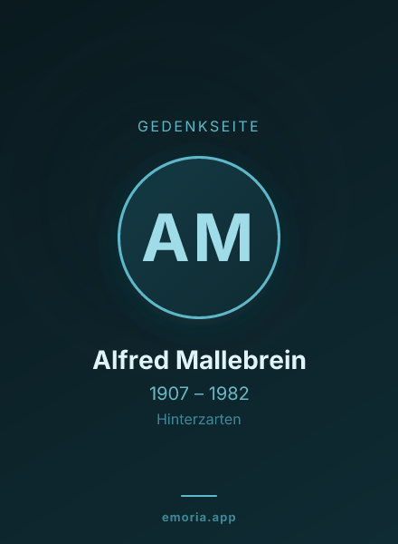 Gedenkportrait von Alfred Mallebrein