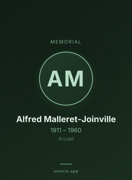 Memorial portrait of Alfred Malleret-Joinville