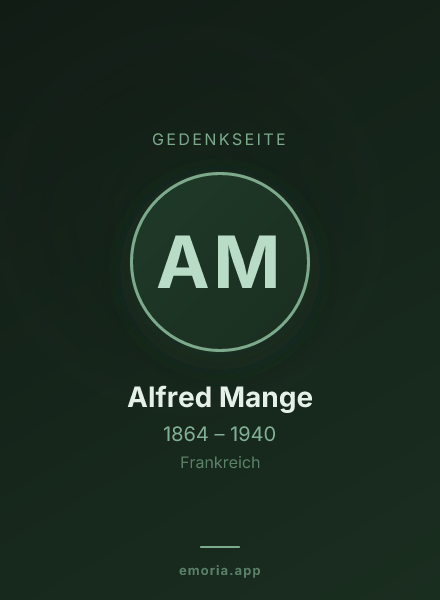 Gedenkportrait von Alfred Mange