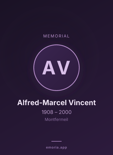 Memorial portrait of Alfred-Marcel Vincent