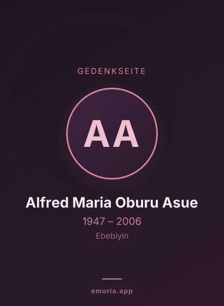 Gedenkportrait von Alfred Maria Oburu Asue