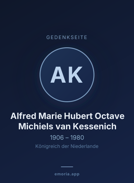 Gedenkportrait von Alfred Marie Hubert Octave Michiels van Kessenich