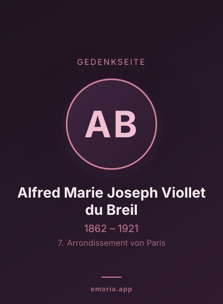 Gedenkportrait von Alfred Marie Joseph Viollet du Breil