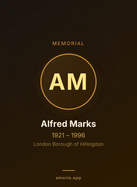 Memorial portrait of Alfred Marks