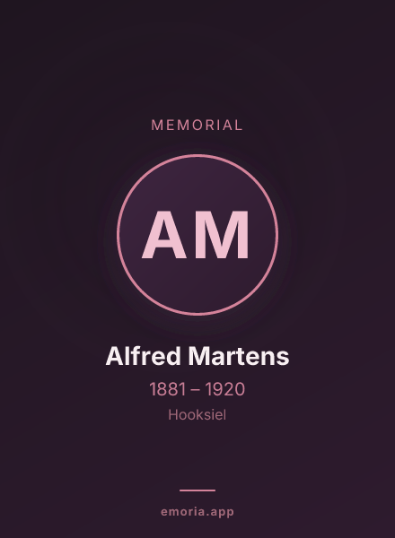 Memorial portrait of Alfred Martens