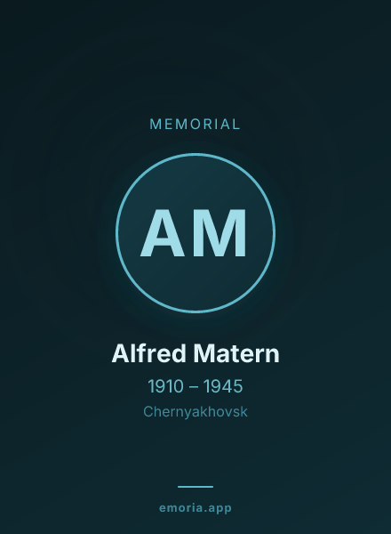 Memorial portrait of Alfred Matern