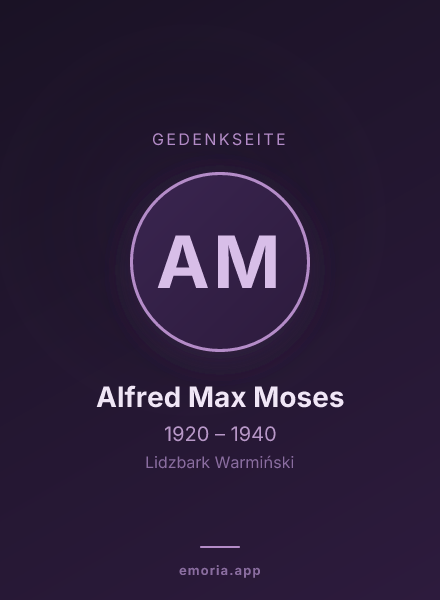 Gedenkportrait von Alfred Max Moses