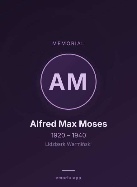 Memorial portrait of Alfred Max Moses