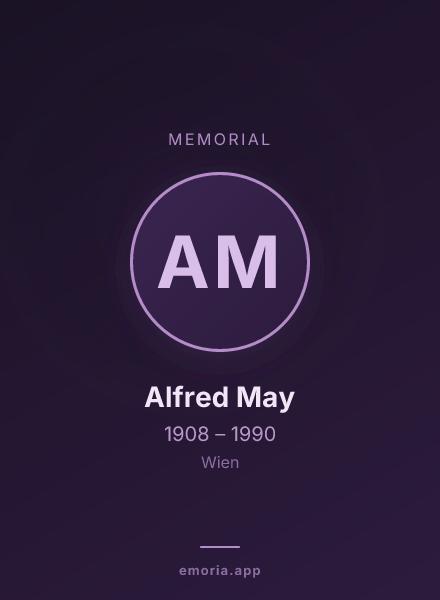 Memorial portrait of Alfred May