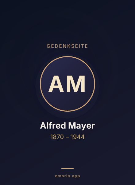Gedenkportrait von Alfred Mayer