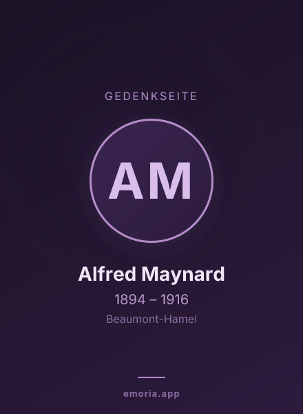 Gedenkportrait von Alfred Maynard
