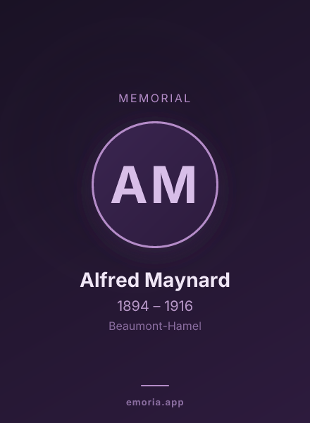 Memorial portrait of Alfred Maynard