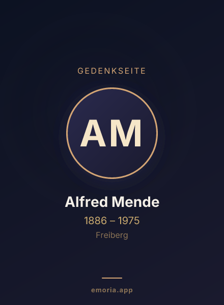 Gedenkportrait von Alfred Mende