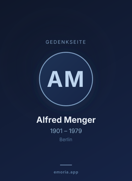 Gedenkportrait von Alfred Menger