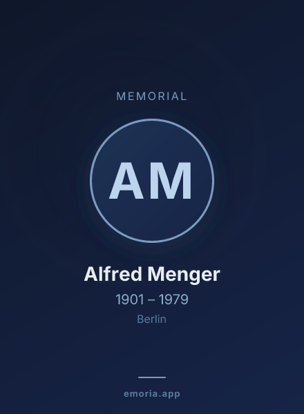 Memorial portrait of Alfred Menger