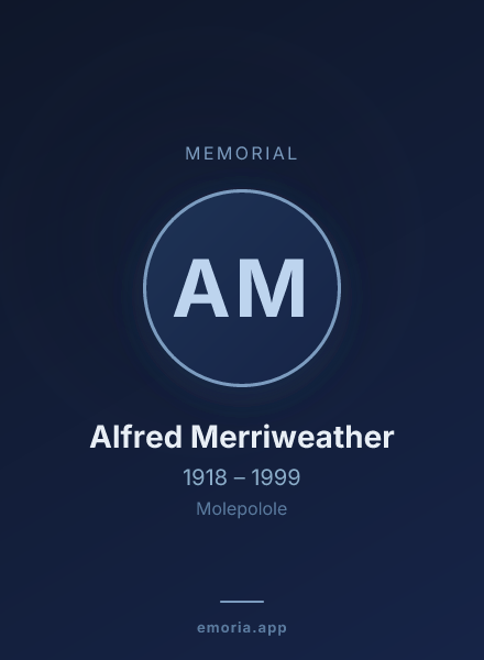 Memorial portrait of Alfred Merriweather