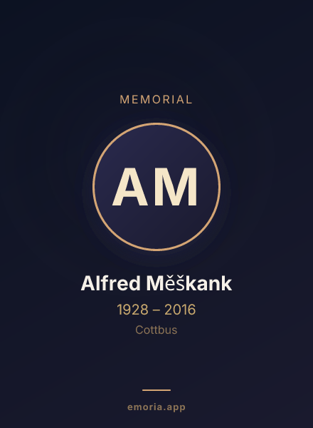 Memorial portrait of Alfred Měškank