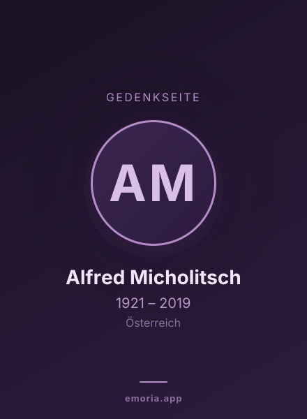 Gedenkportrait von Alfred Micholitsch