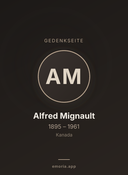 Gedenkportrait von Alfred Mignault