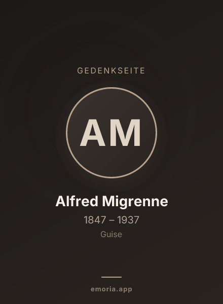Gedenkportrait von Alfred Migrenne